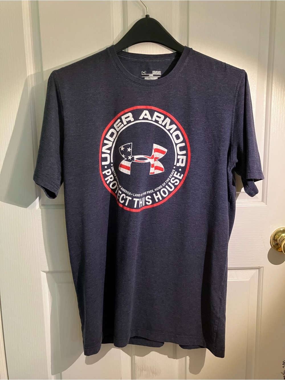 Under Armour Navy Short Sleeve Graphic Tee with American Flag Logo